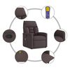 vidaXL Fauteuil de massage inclinable Marron foncé Tissu