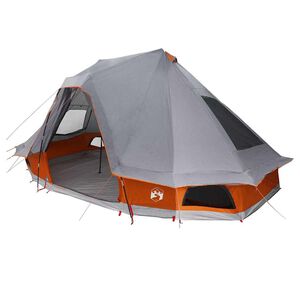 vidaXL Tente Tipi avec toit Gris et orange 466 x 310 x 240 cm taffetas