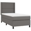 vidaXL Sommier &agrave; lattes de lit avec matelas Gris 90x200 cm Similicuir