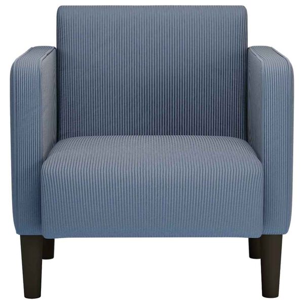 vidaXL Canap&eacute;-chaise accoudoirs bleu 54 cm tissu velours c&ocirc;tel&eacute;