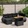 vidaXL Salon de jardin 7 pcs avec coussins noir r&eacute;sine tress&eacute;e