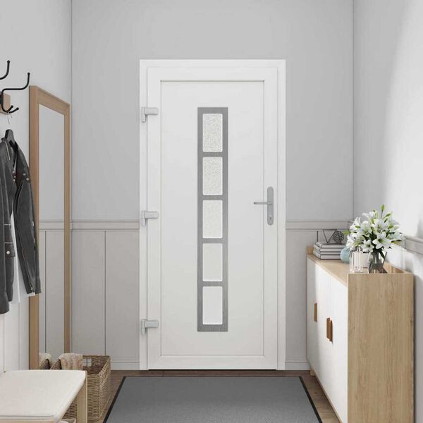 vidaXL Porte Frontale Blanc PVC
