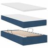 vidaXL Lit avec rangement et LED avec matelas Bleu 90 x 190 cm tissu
