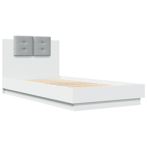 vidaXL Cadre de lit avec LED sans matelas blanc 90x190 cm