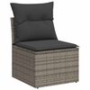 vidaXL Salon de jardin avec coussins 10 pcs gris r&eacute;sine tress&eacute;e acacia