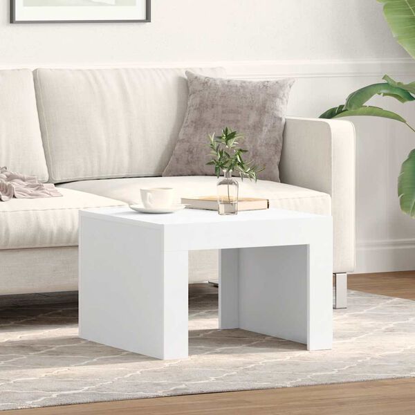 vidaXL Table basse blanc 50x50x35 cm bois d'ingénierie