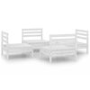 vidaXL Salon de jardin 4 pcs Blanc Bois de pin massif