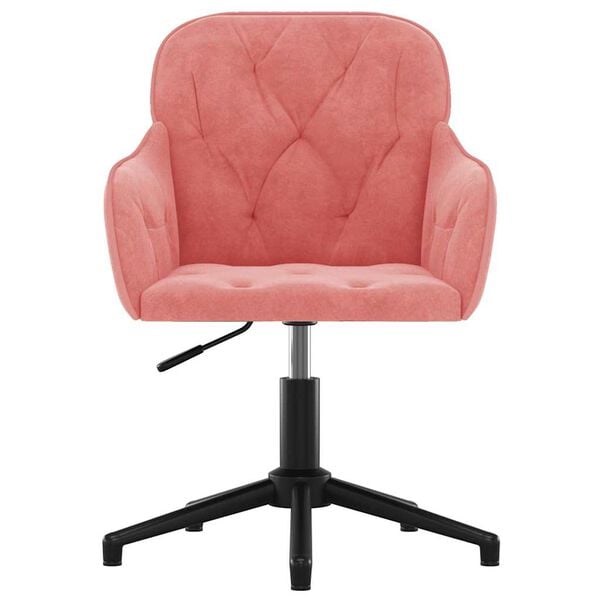 vidaXL Chaise pivotante de bureau Rose Velours