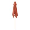 vidaXL Parasol de jardin avec m&acirc;t en bois terre cuite 198x198x231 cm