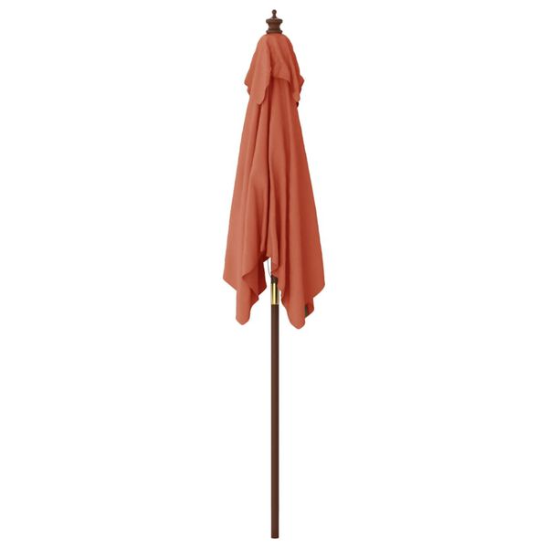 vidaXL Parasol de jardin avec m&acirc;t en bois terre cuite 198x198x231 cm