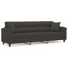 vidaXL Canap&eacute; 3 places avec oreillers et coussins Gris fonc&eacute; 210 cm