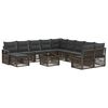 vidaXL Ensemble de canap&eacute; de jardin 12 pc Gris polyrotin