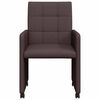 vidaXL Chaises de Salle &agrave; Manger avec Roues 2 pcs Marron fonc&eacute;