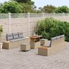 vidaXL Ensemble de canap&eacute; de jardin 9 pcs Beige polyrotin