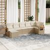 vidaXL Salon de jardin avec coussins 7 pcs beige r&eacute;sine tress&eacute;e