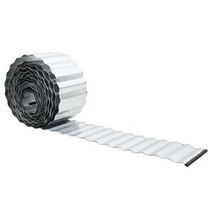 vidaxl Bordure de Pelouse 5 m x 10 cm Acier galvanis&eacute; Argent&eacute;