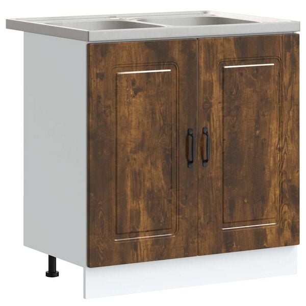 vidaXL Armoire de cuisine Kalmar 2 pcs Marron 80 x 46 x 81.5 cm