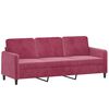 vidaXL Canap&eacute; &agrave; 3 places et repose-pieds Rouge bordeaux 180 cm Velours