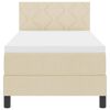 vidaXL Lit &agrave; ressorts avec matelas Cr&egrave;me 80 x 200 cm tissu
