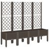 vidaXL Jardini&egrave;re avec treillis marron 160x40x142 cm PP
