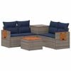 vidaXL Ensemble de Canap&eacute;s 6 pc Gris et bleu marine