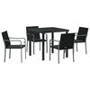 vidaXL Ensemble de salle &agrave; manger pour jardin 5 pc Noir et gris