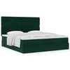 vidaXL Cadre de lit ottoman avec matelas vert fonc&eacute; 160x200 cm velours