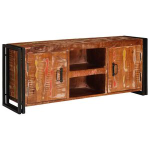 vidaXL Meuble TV Multicolore 120 x 33 x 50 cm Bois massif recycl&eacute;