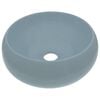 vidaXL Lavabo rond de luxe Bleu clair mat 40x15 cm C&eacute;ramique