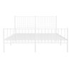 vidaXL Cadre de lit métal sans matelas et pied de lit blanc 160x200 cm