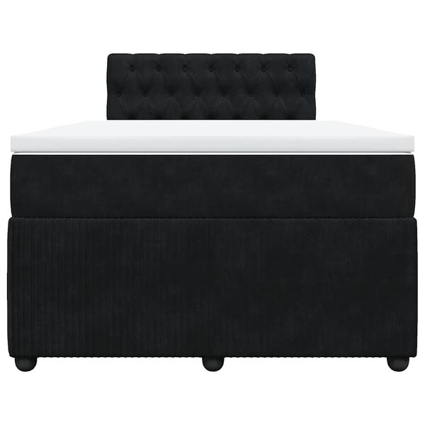 vidaXL Sommier &agrave; lattes de lit avec matelas Noir 120x200 cm Velours