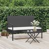 vidaXL Banc de jardin avec coussin noir 105 cm r&eacute;sine tress&eacute;e