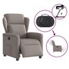 vidaXL Fauteuil inclinable &eacute;lectrique Taupe Tissu