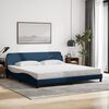vidaXL Cadre de lit Dover bleu 200x200 cm tissu