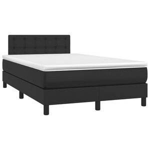 vidaXL Sommier &agrave; lattes de lit avec matelas noir 120x190 cm similicuir