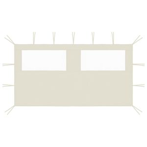 vidaXL Paroi latérale de belvédère avec fenêtres 4x2 m Crème