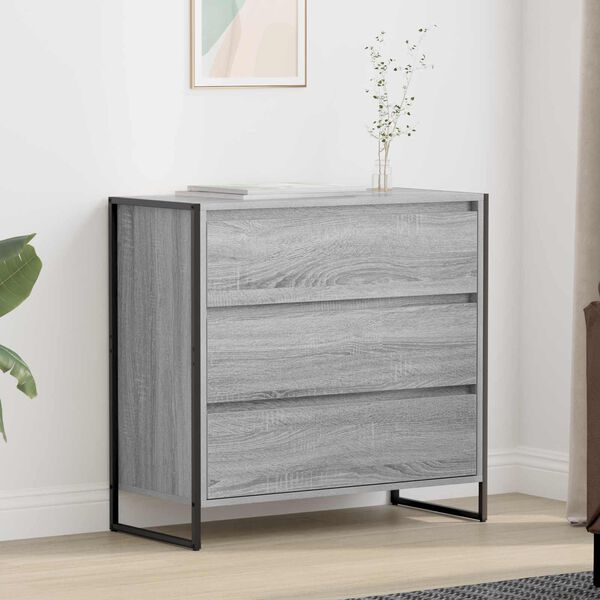 vidaXL Buffet Gris Sonoma 79 x 36 x 75.5 cm Bois d'ing&eacute;nierie