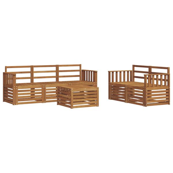 vidaXL Ensembles de canap&eacute;s 6 pcs Naturel Bois d'Acacia Massif