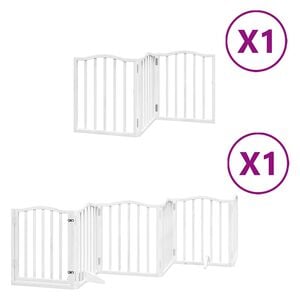 vidaXL Barri&egrave;re pour chien porte pliable 9panneaux blanc bois peuplier