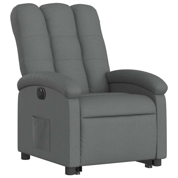vidaXL Fauteuil inclinable &eacute;lectrique gris fonc&eacute; tissu