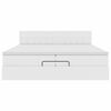 VidaXL Cadre de lit ottoman avec matelas blanc 200x200 cm similicuir