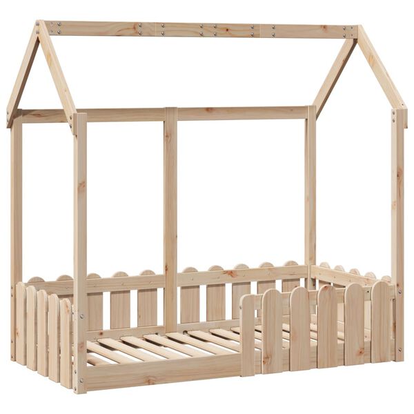 vidaXL Cadre de lit d'enfants forme de maison sans matelas pin massif