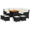 vidaXL Ensemble de canap&eacute; de jardin 6 pcs avec coussins en forme de L noir r&eacute;sine tress&eacute;e