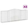 vidaXL Paniers &agrave; gabions arqu&eacute;s 8 pcs 400x50x140/160 cm Fer galvanis&eacute;
