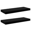 vidaXL &Eacute;tag&egrave;re murale flottante 2 pcs Noir brillant 60x23,5x3,8 cm MDF