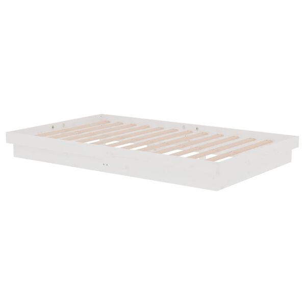 vidaXL Cadre de lit sans matelas blanc bois massif 120x200 cm