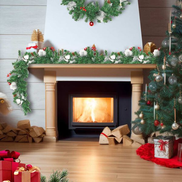 vidaXL Guirlande de Noël avec lumières LED Vert 2,7 m PVC