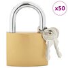 vidaXL U Lock avec Cl&eacute;s 50 pcs Laiton Fer