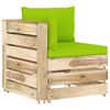 vidaXL Canap&eacute; d'angle sectionnel avec coussins Bois impr&eacute;gn&eacute; de vert