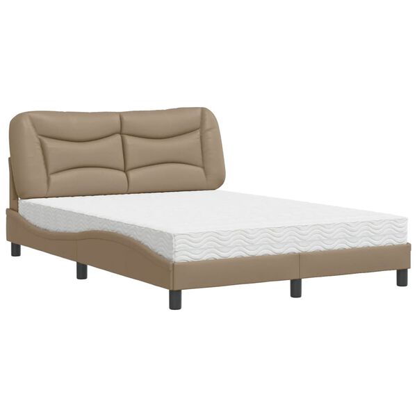 vidaXL Lit avec matelas Hvar cappuccino 140x200 cm similicuir